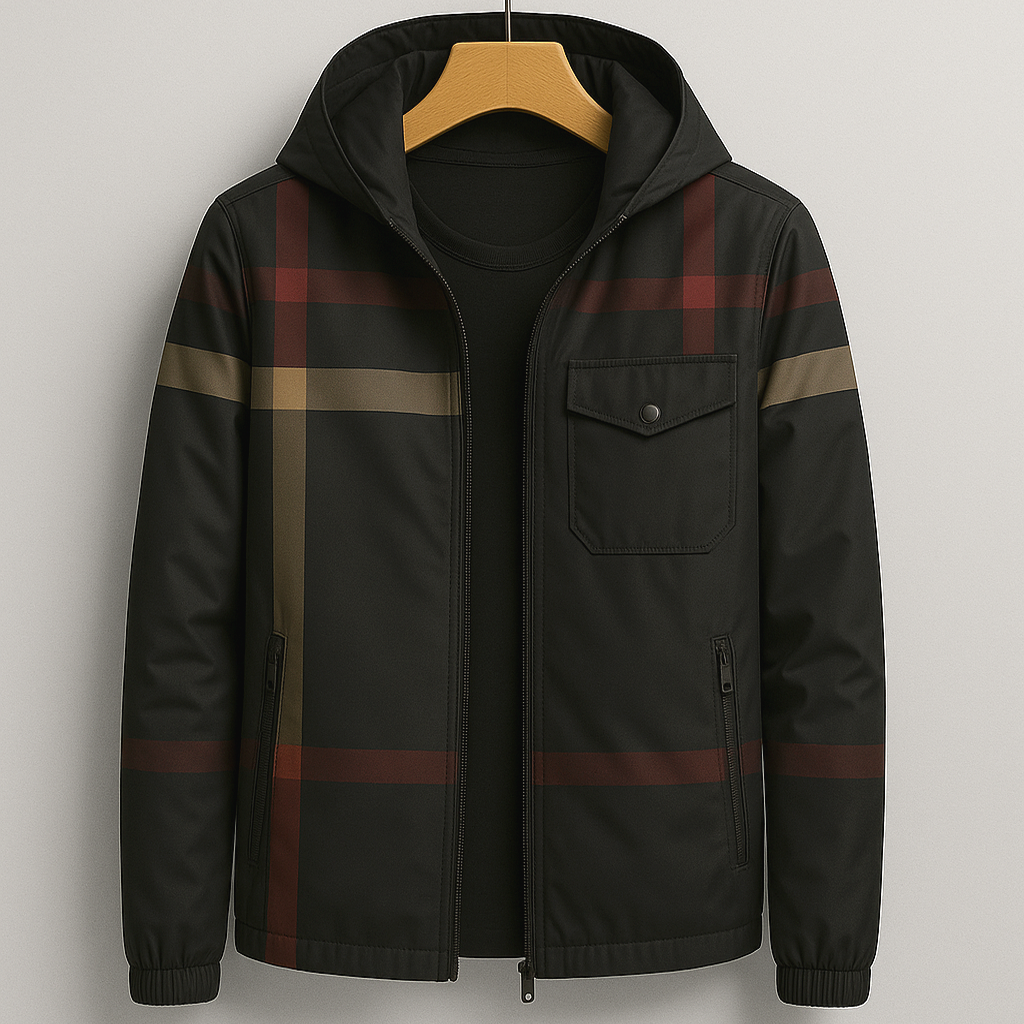 Mens Jacket with Lightweight Water-Resistant Fabric Regular Fit