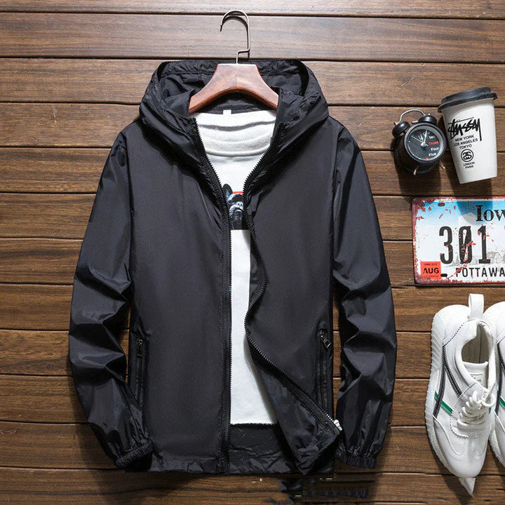 Unisex Windproof Jacket with Adjustable Hood Durable Design