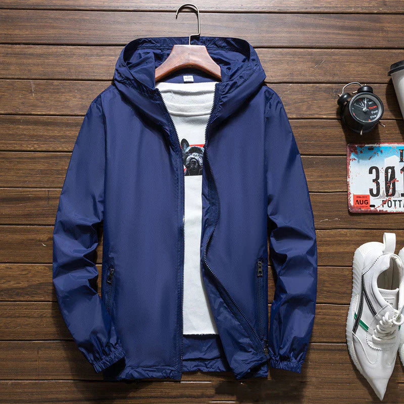 Unisex Windproof Jacket with Adjustable Hood Durable Design