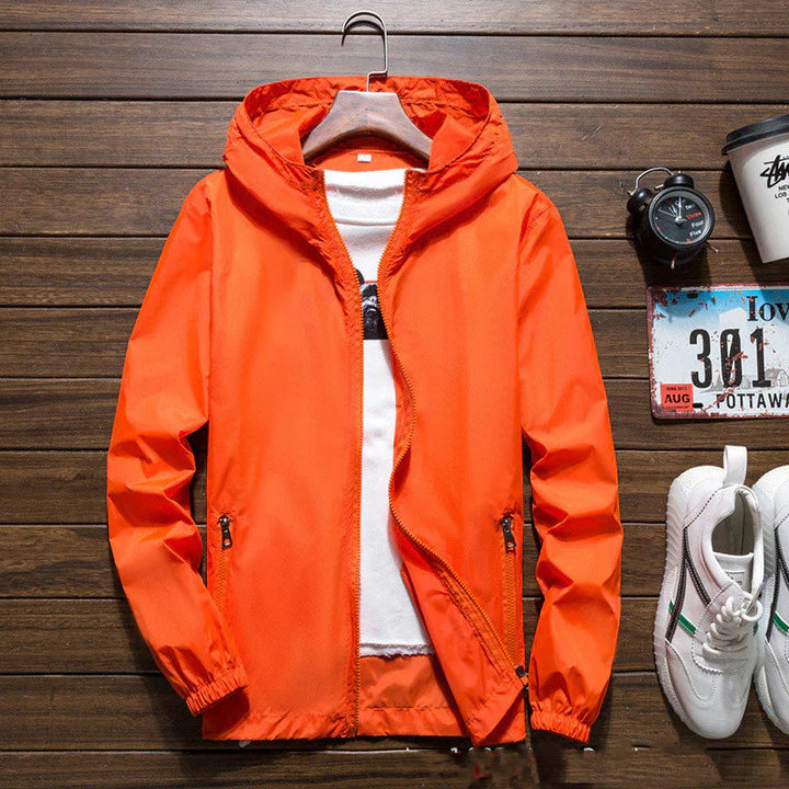 Unisex Windproof Jacket with Adjustable Hood Durable Design