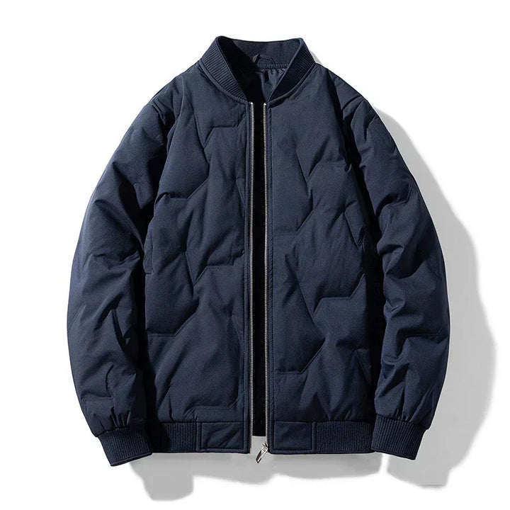 Mens Quilted Down Blend Jacket Lightweight Thermal Warmth