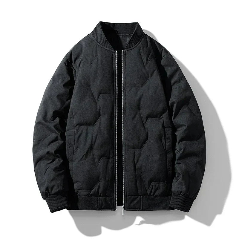 Mens Quilted Down Blend Jacket Lightweight Thermal Warmth