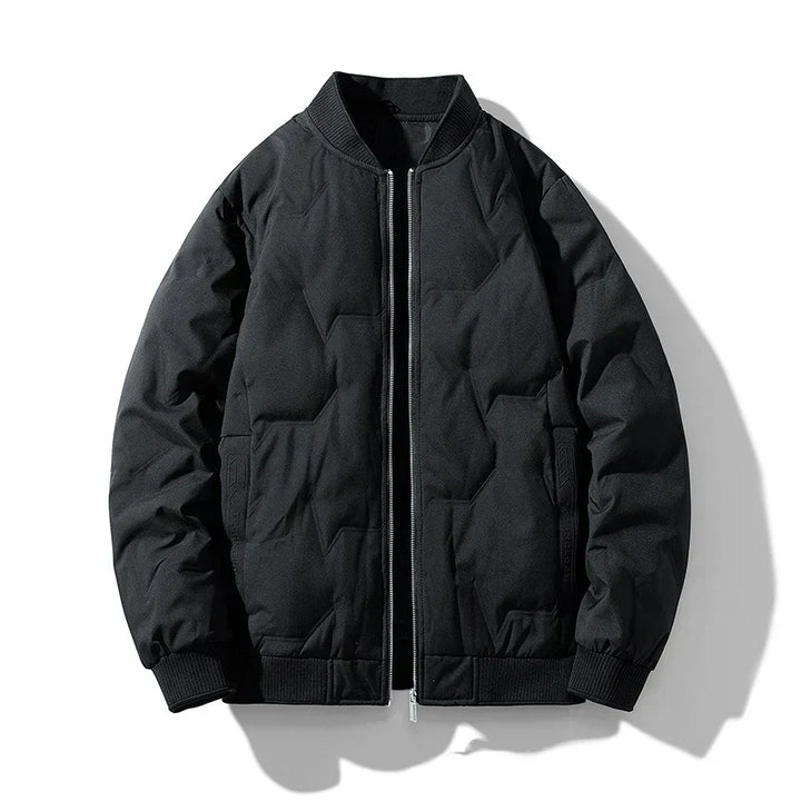 Mens Quilted Down Blend Jacket Lightweight Thermal Warmth