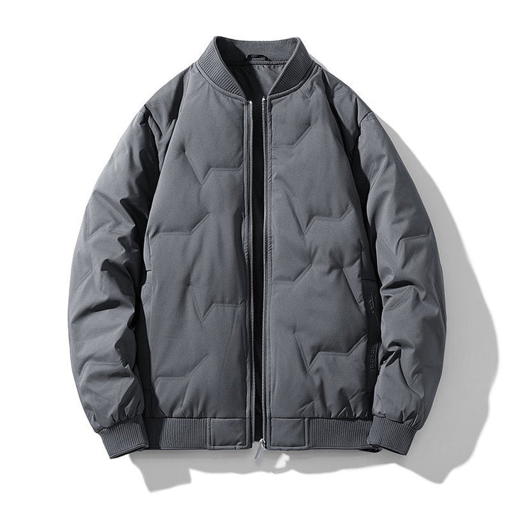 Mens Quilted Down Blend Jacket Lightweight Thermal Warmth
