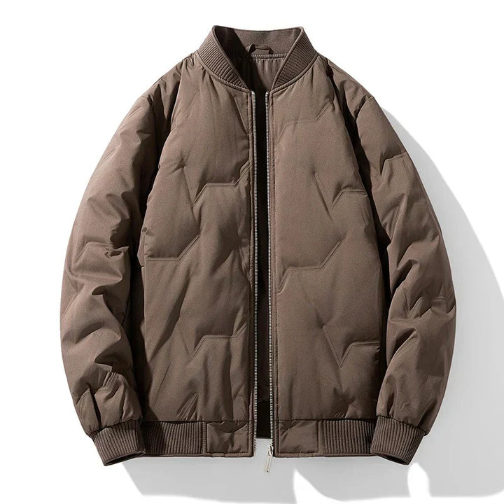 Mens Quilted Down Blend Jacket Lightweight Thermal Warmth
