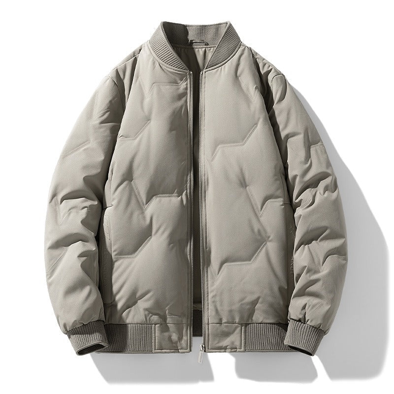 Mens Quilted Down Blend Jacket Lightweight Thermal Warmth - BritishMode