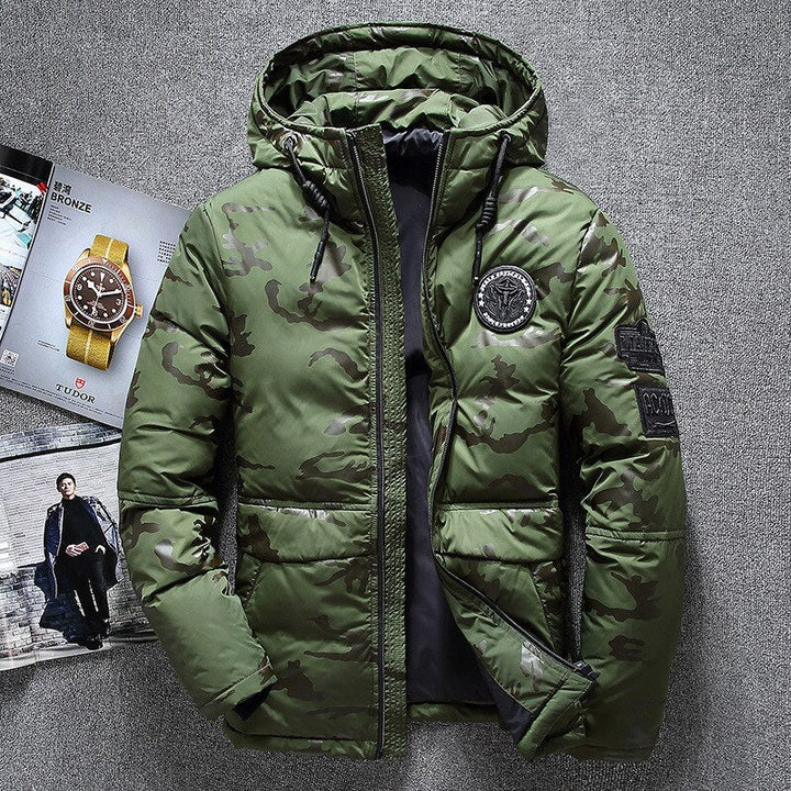 Mens Full-Zip Jacket with Storm Flap and Removable Hood