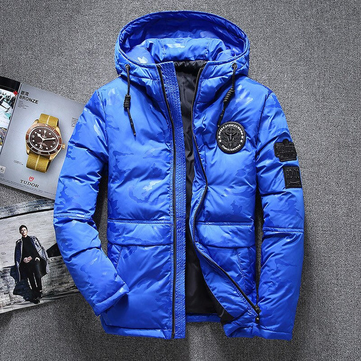 Mens Full-Zip Jacket with Storm Flap and Removable Hood