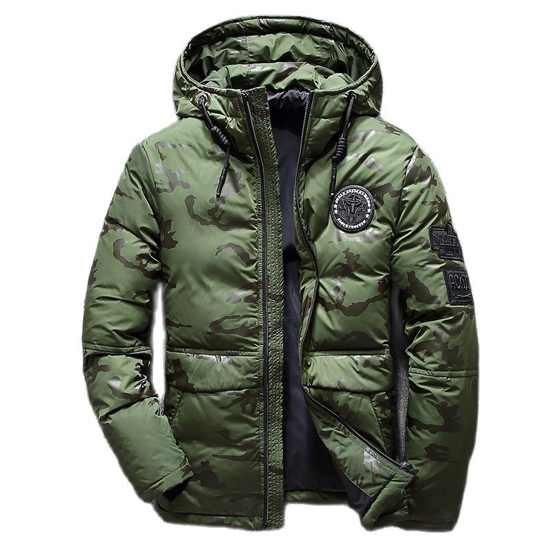 Mens Full-Zip Jacket with Storm Flap and Removable Hood