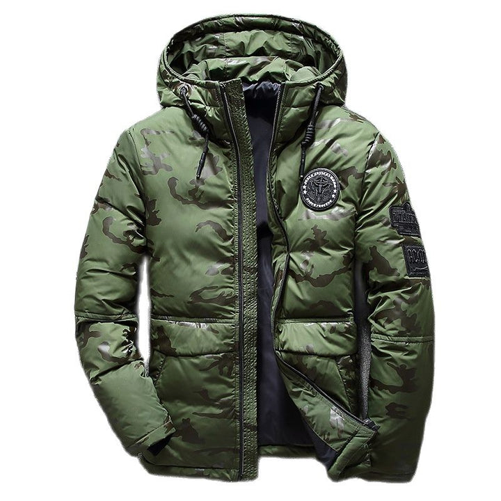 Mens Full-Zip Jacket with Storm Flap and Removable Hood