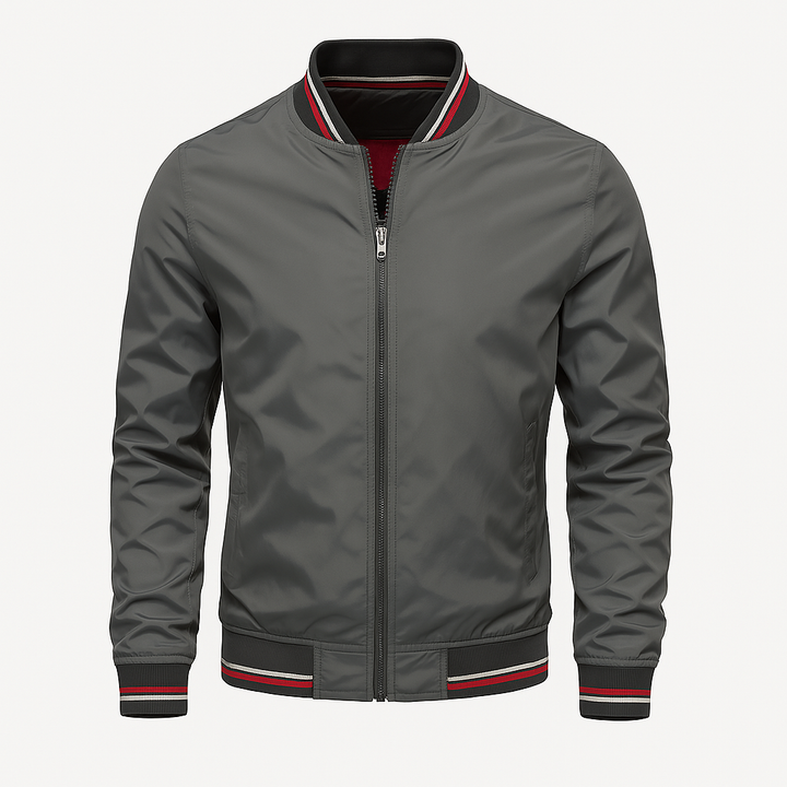 Mens Jacket Polyester Blend Ribbed Collar Easy Fit