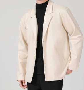 Mens Jacket Polyester Blend Structured Collar Regular Fit