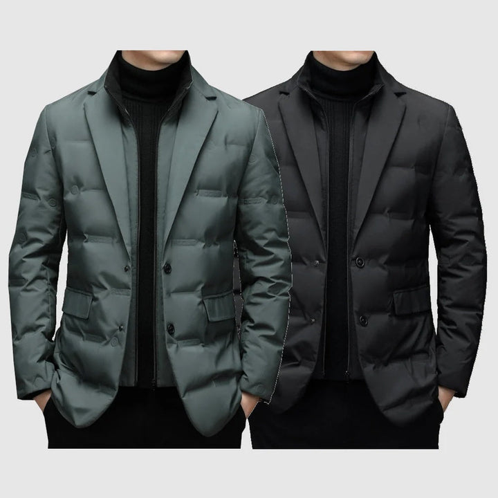 Mens Winter Blazer Jacket with Stand Collar Warm Fit