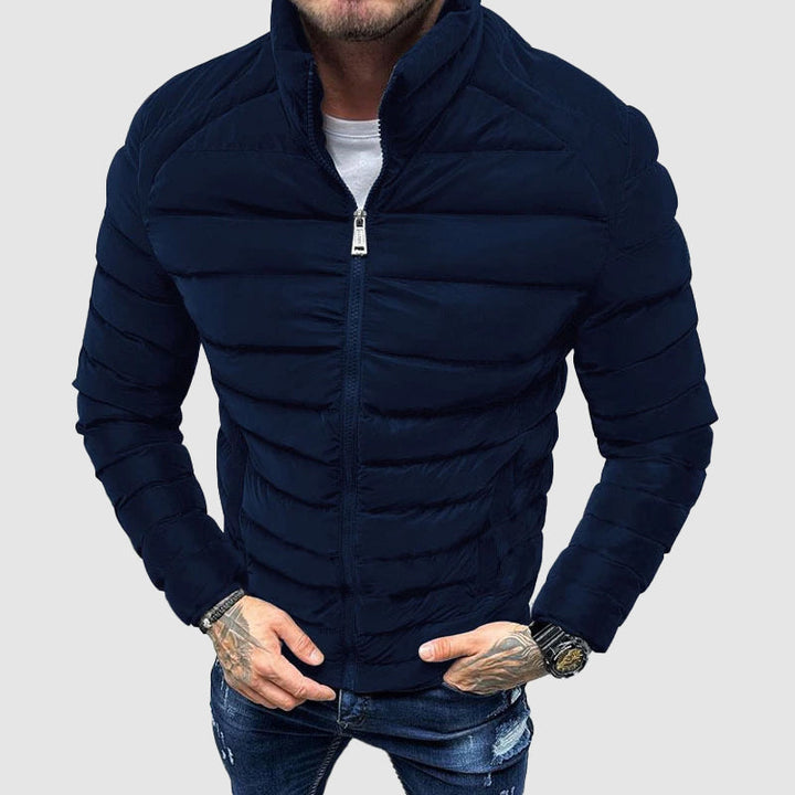 Mens Padded Winter Jacket with High Collar