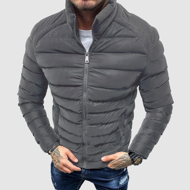 Mens Padded Winter Jacket with High Collar