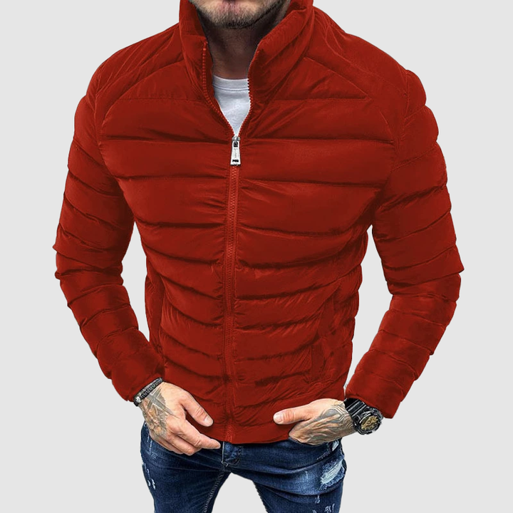 Mens Padded Winter Jacket with High Collar