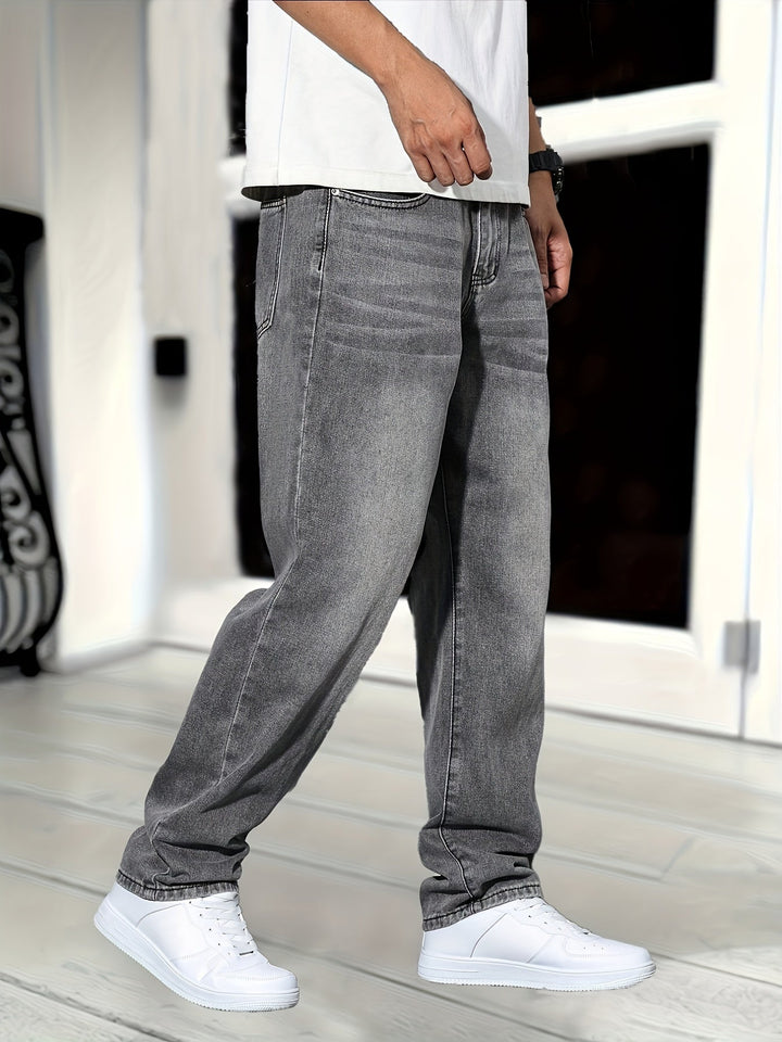 Mens Straight-Leg Denim Jeans Fit - BritishMode