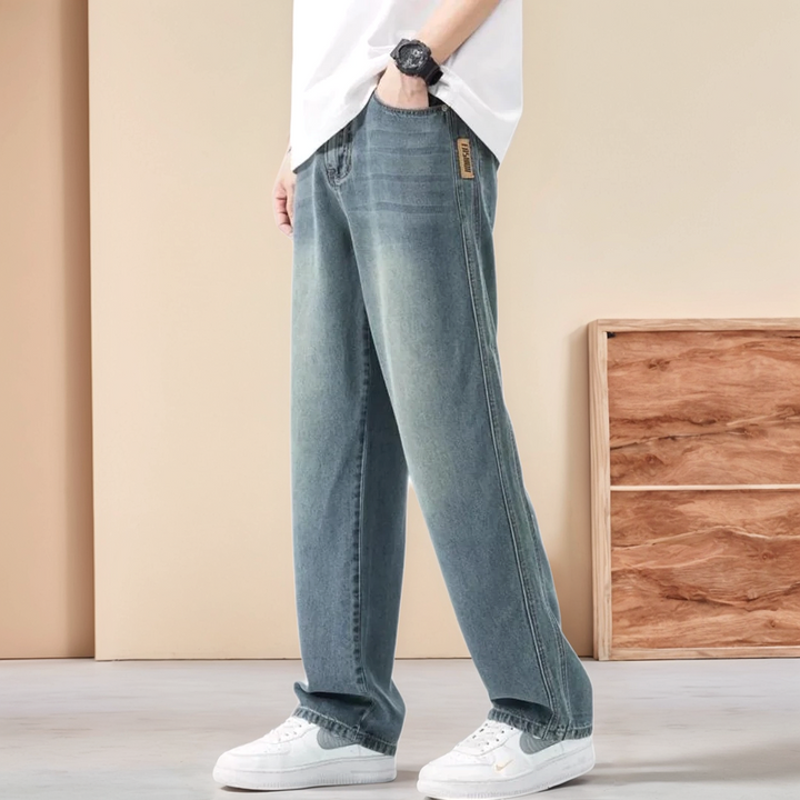 Unisex Denim Blend Jeans Relaxed Waist Easy Movement