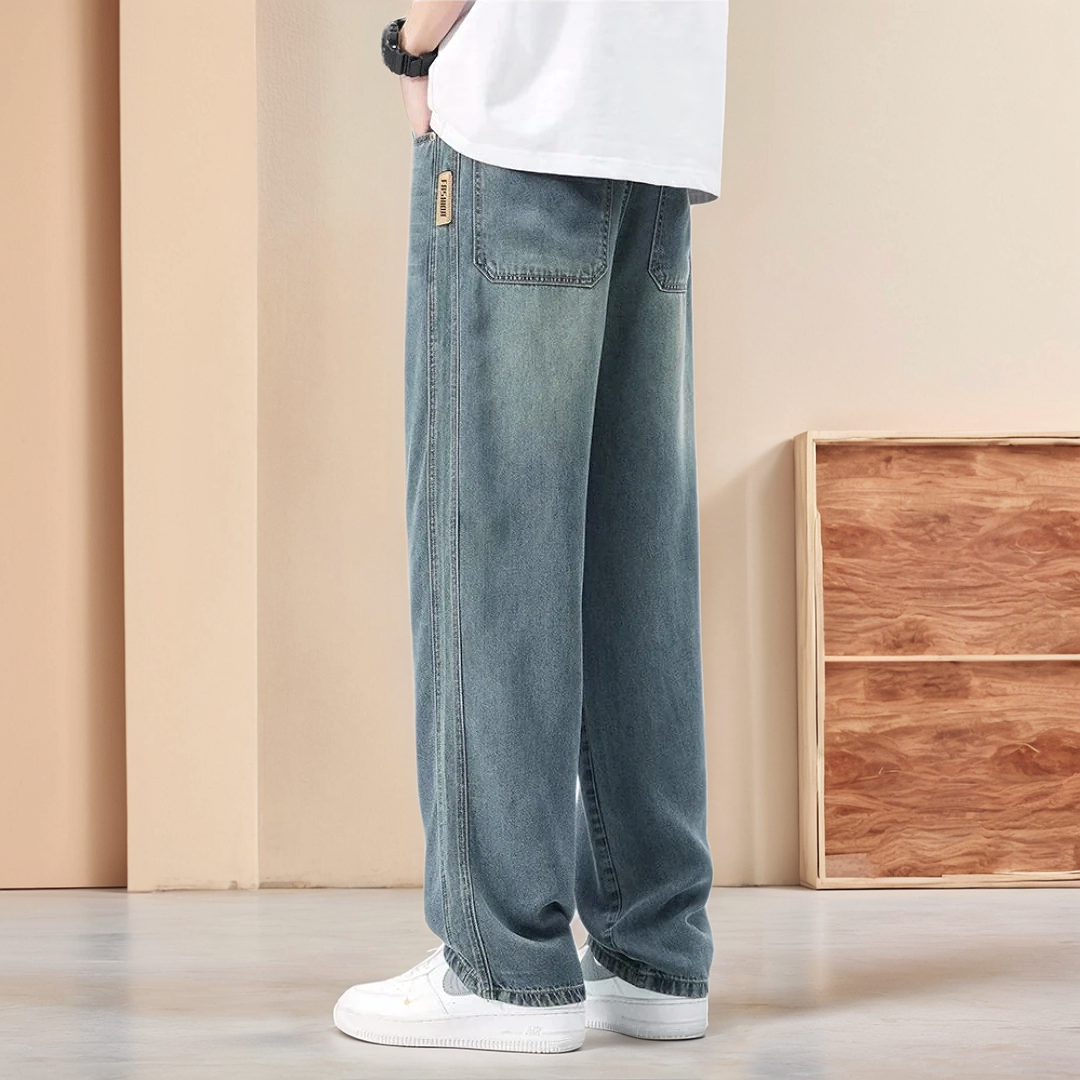 Unisex Denim Blend Jeans Relaxed Waist Easy Movement