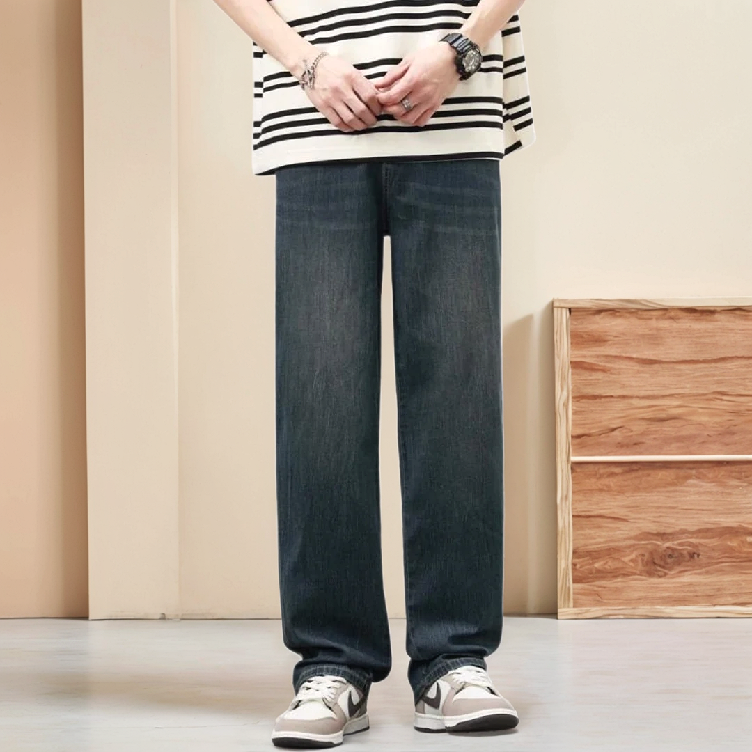 Unisex Denim Blend Jeans Relaxed Waist Easy Movement
