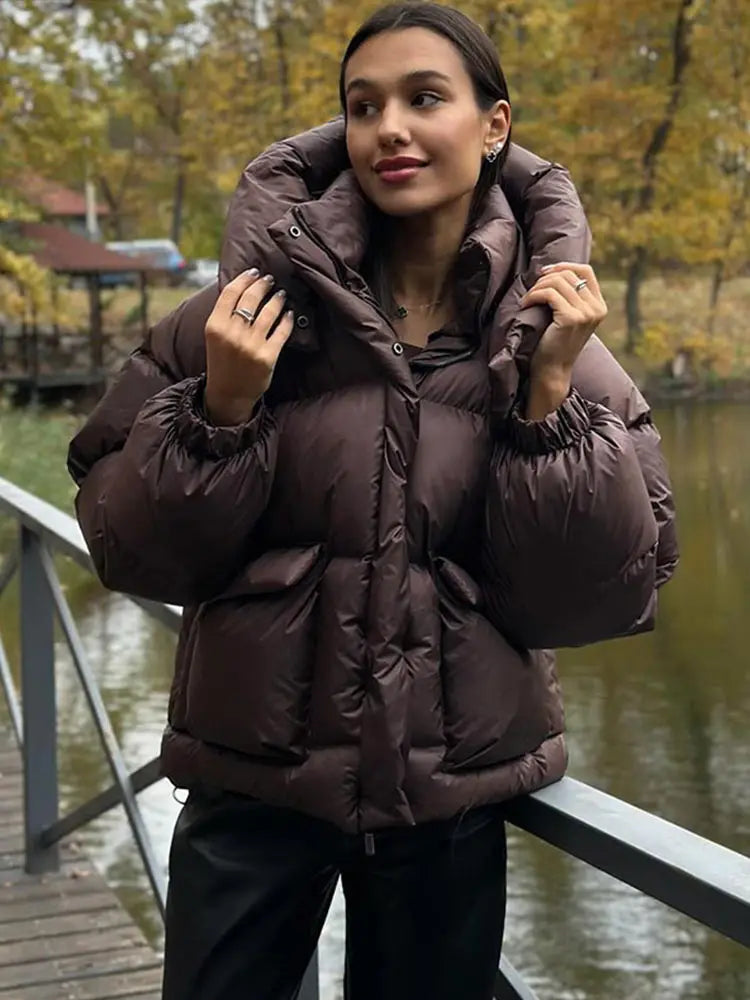 Womens Parka Coat Down Filled Thick Warm