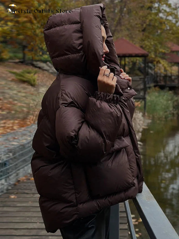 Womens Parka Coat Down Filled Thick Warm