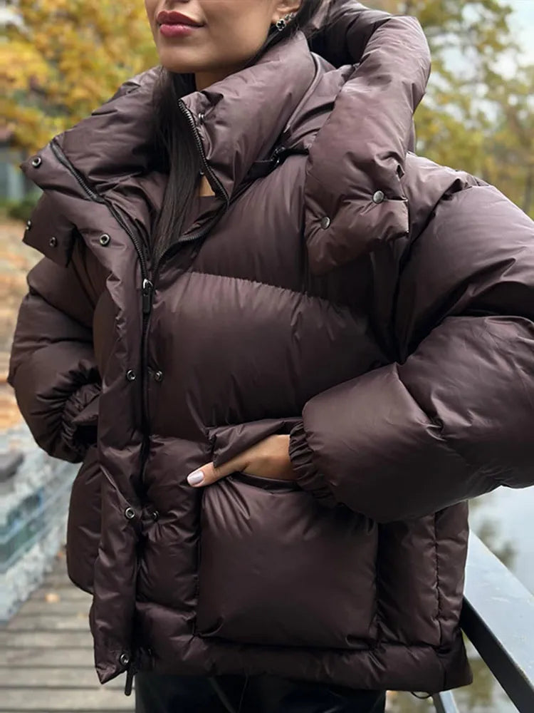 Womens Parka Coat Down Filled Thick Warm