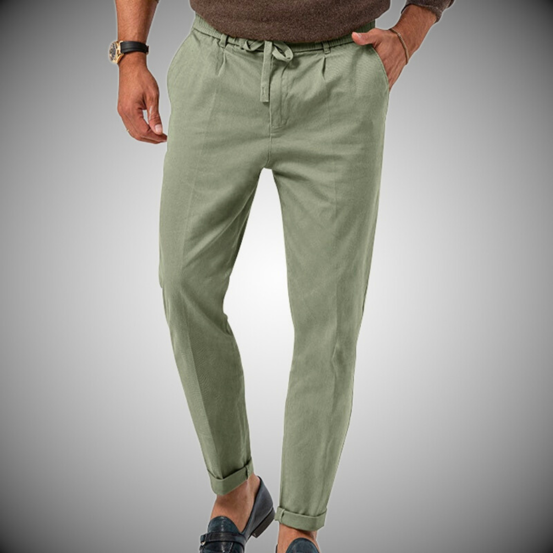 Mens Cotton Pants Relaxed Fit Summer - BritishMode