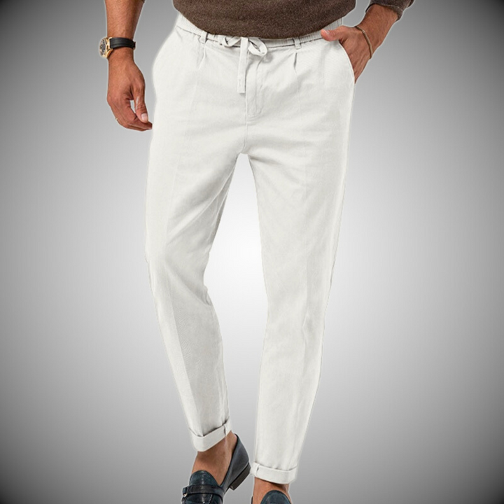 Mens Cotton Pants Relaxed Fit Summer