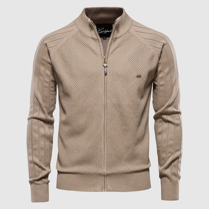 Mens Cotton Cardigan Full-Zip Fit