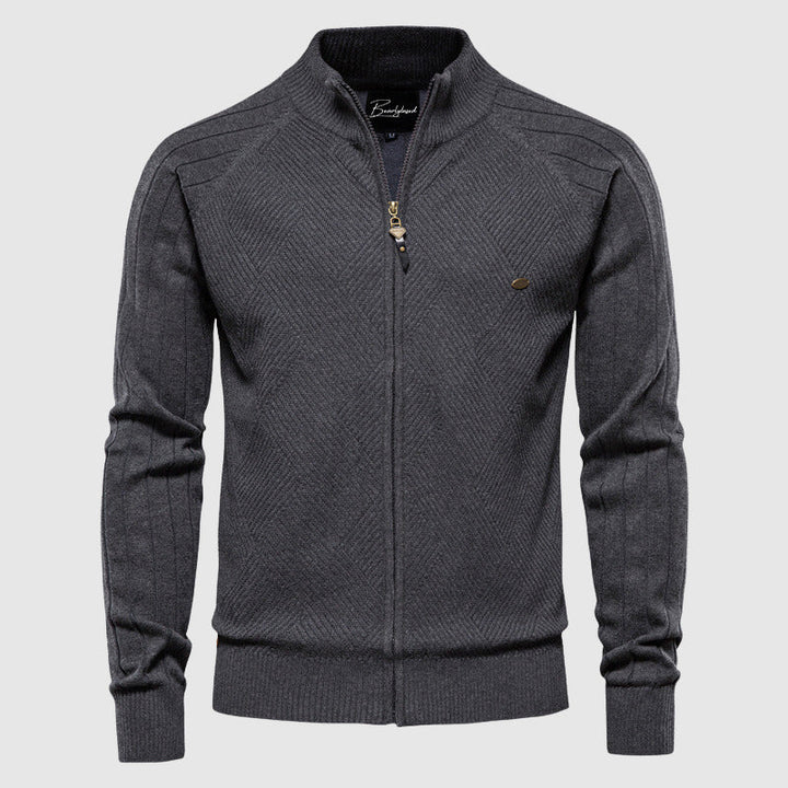 Mens Cotton Cardigan Full-Zip Fit
