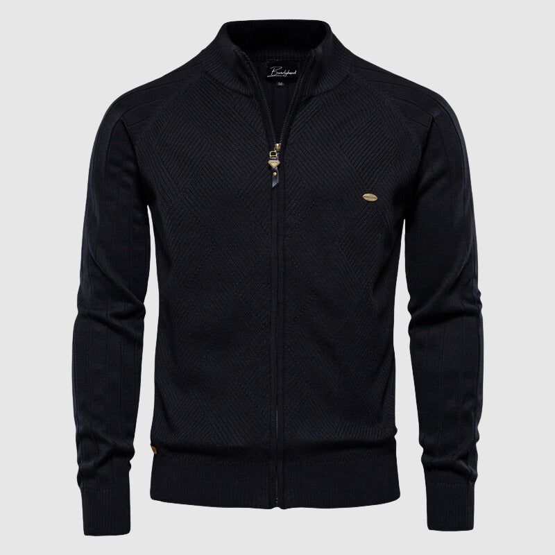 Mens Cotton Cardigan Full-Zip Fit