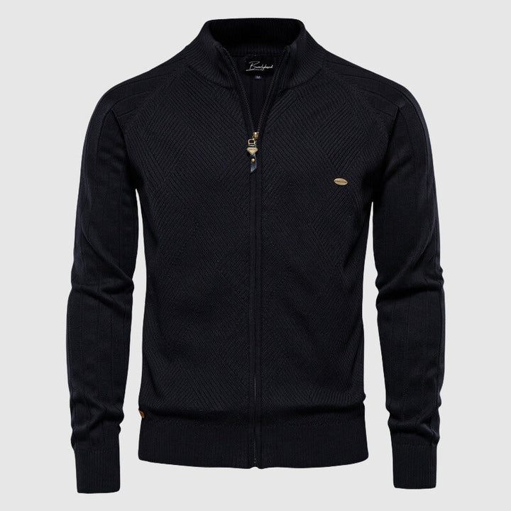 Mens Cotton Cardigan Full-Zip Fit