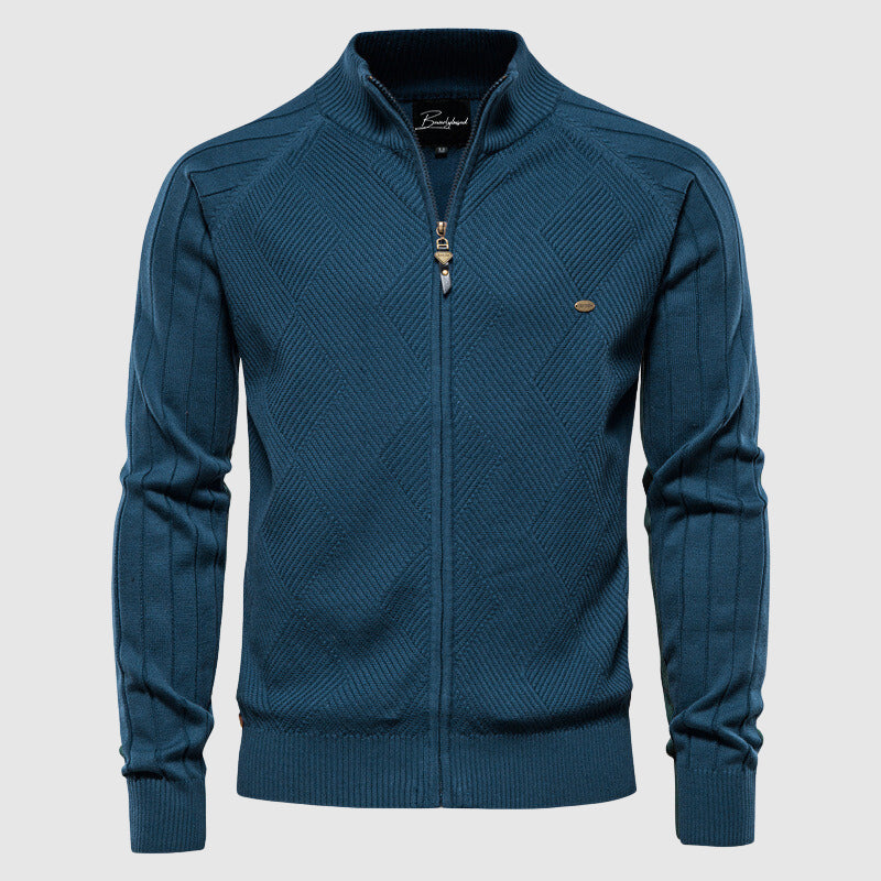 Mens Cotton Cardigan Full-Zip Fit