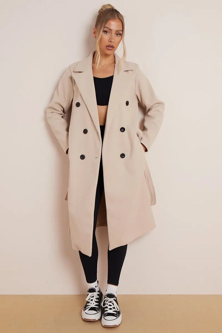 Womens Trench Coat with Belt Classic Fit - BritishMode