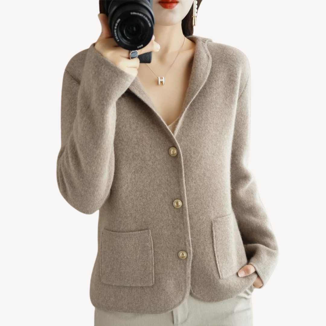 Womens Wool Cardigan Buttoned Front