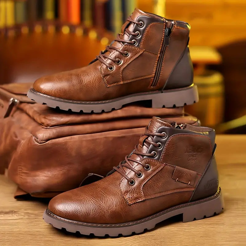 Mens Ankle Boots with Zipper Closure - BritishMode