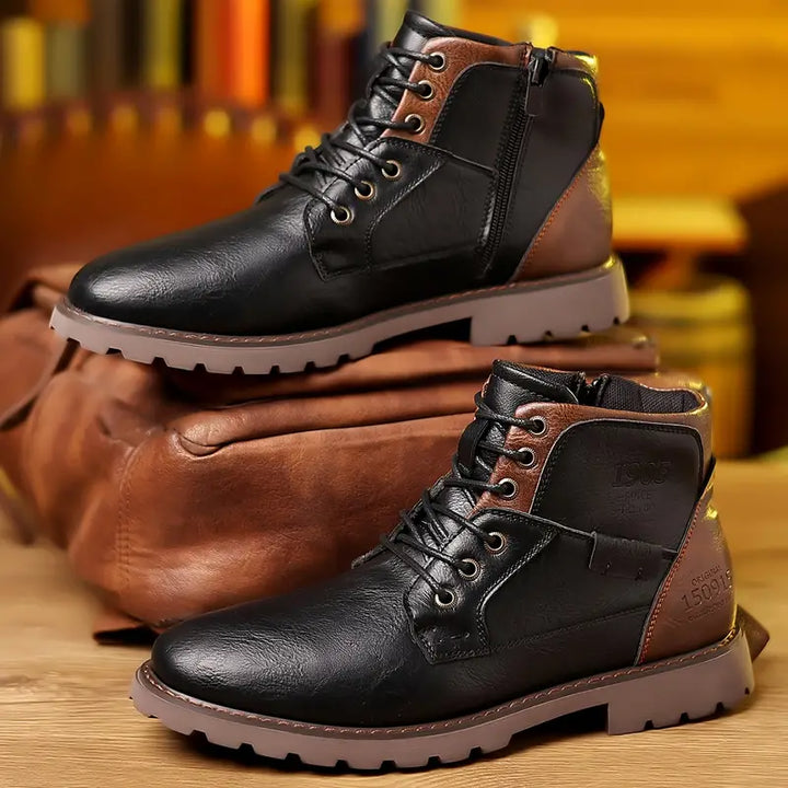 Mens Ankle Boots with Zipper Closure