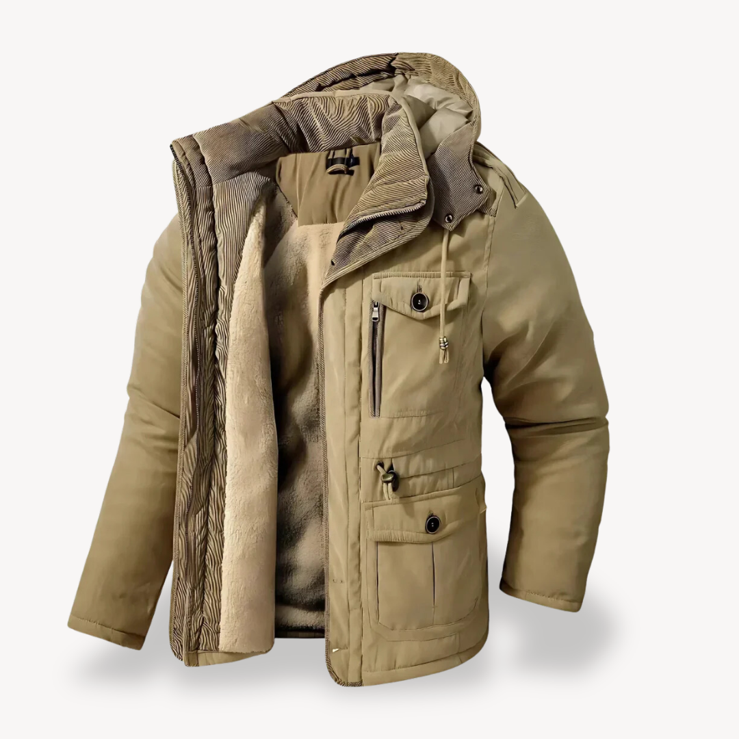 Mens Waterproof Parka Jacket Fur-Lined Warm