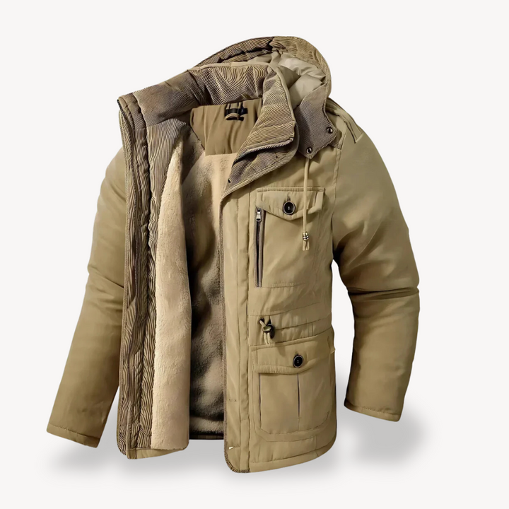 Mens Waterproof Parka Jacket Fur-Lined Warm