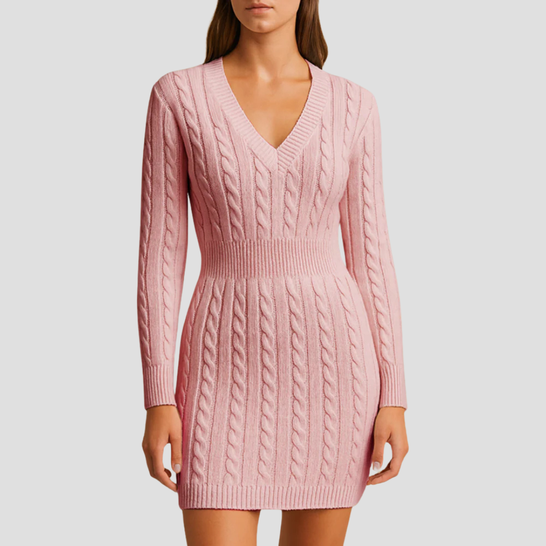 Womens Sweater Dress Cable Knit Regular Fit