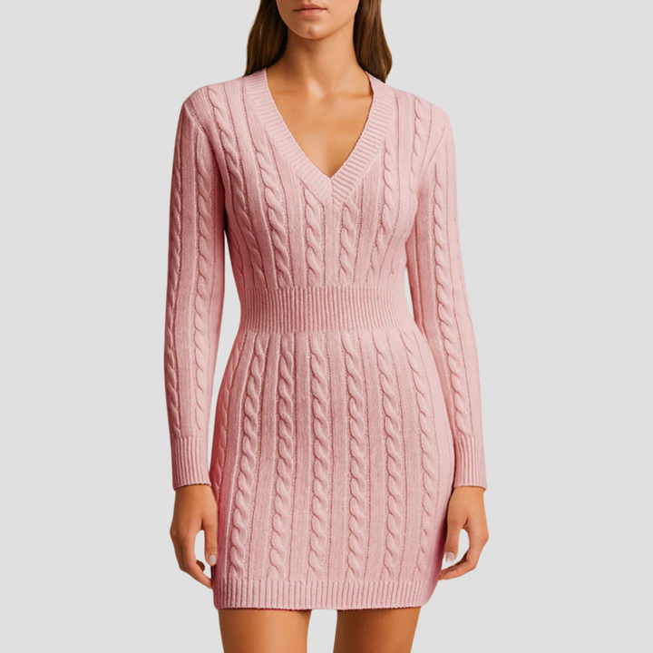 Womens Sweater Dress Cable Knit Regular Fit