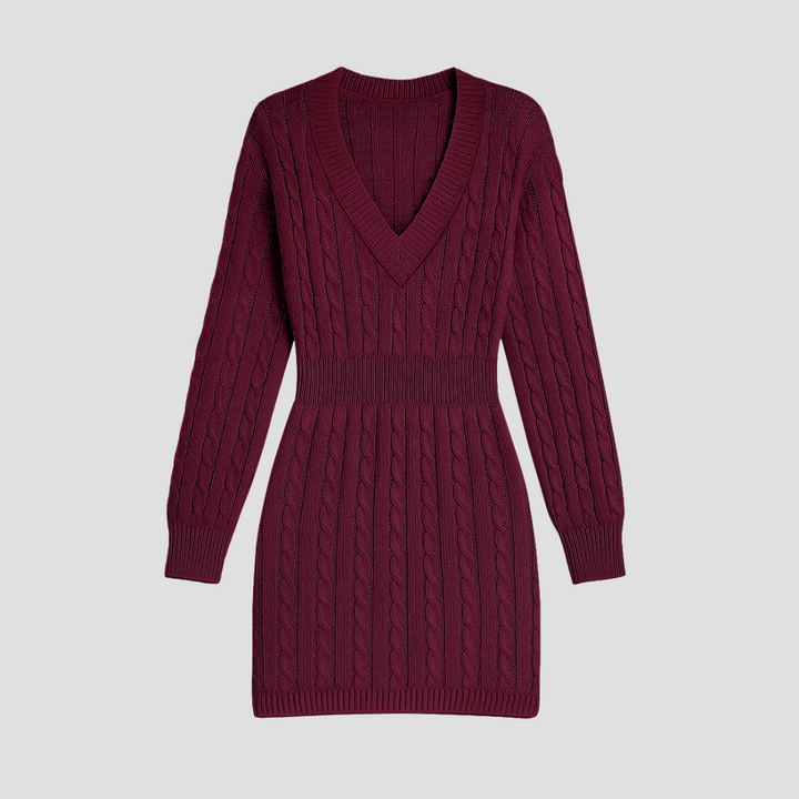 Womens Sweater Dress Cable Knit Regular Fit