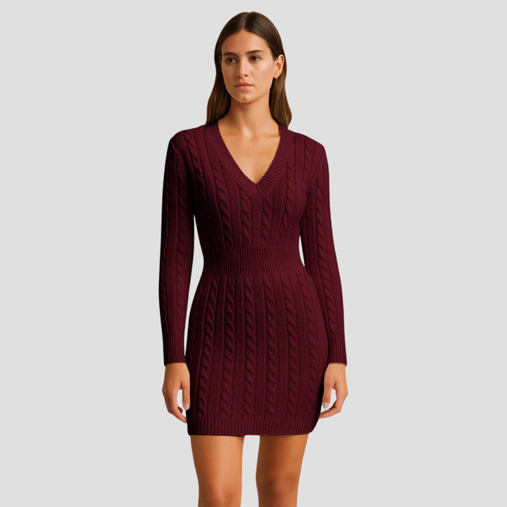 Womens Sweater Dress Cable Knit Regular Fit