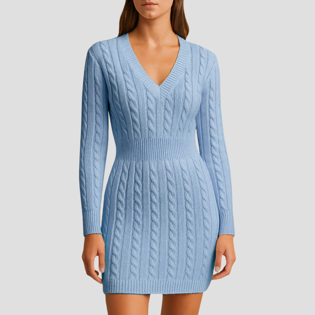 Womens Sweater Dress Cable Knit Regular Fit