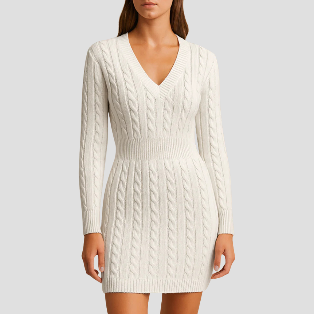 Womens Sweater Dress Cable Knit Regular Fit