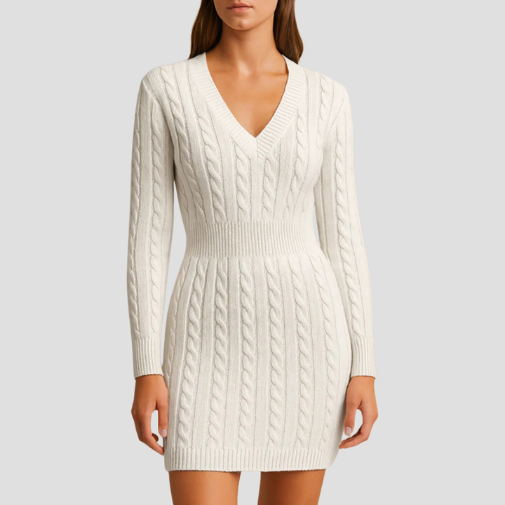 Womens Sweater Dress Cable Knit Regular Fit