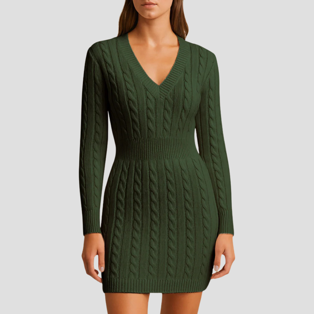 Womens Sweater Dress Cable Knit Regular Fit