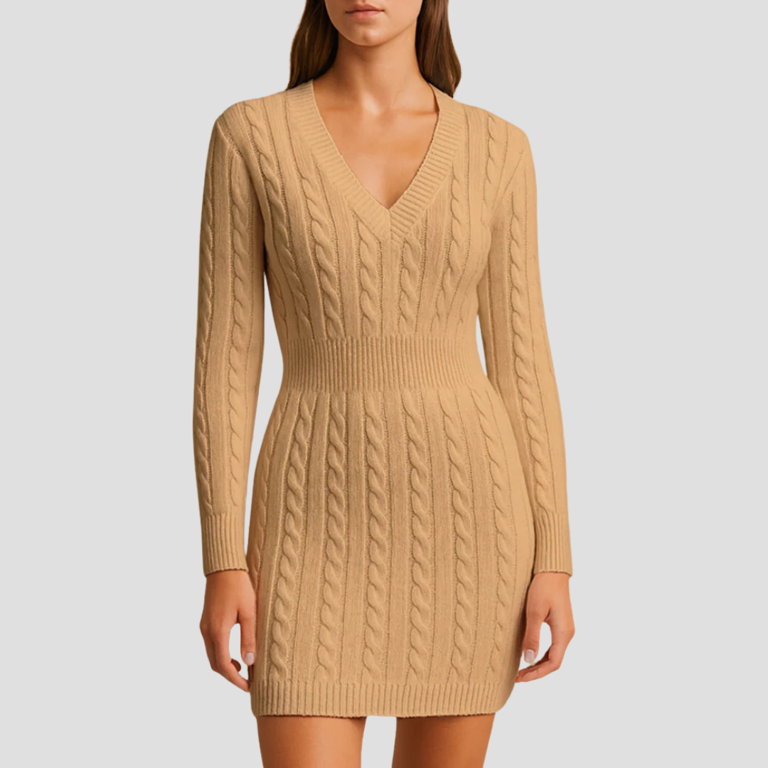 Womens Sweater Dress Cable Knit Regular Fit