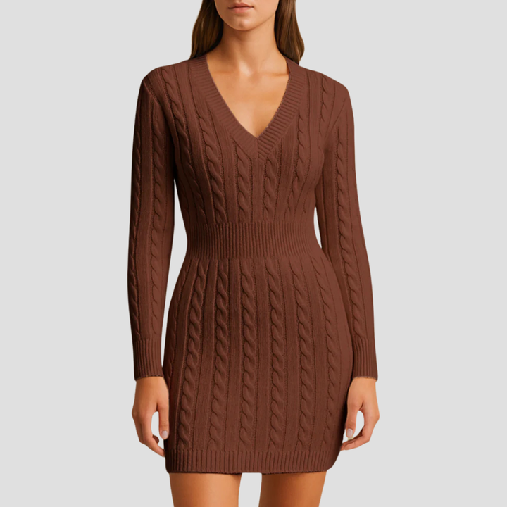 Womens Sweater Dress Cable Knit Regular Fit
